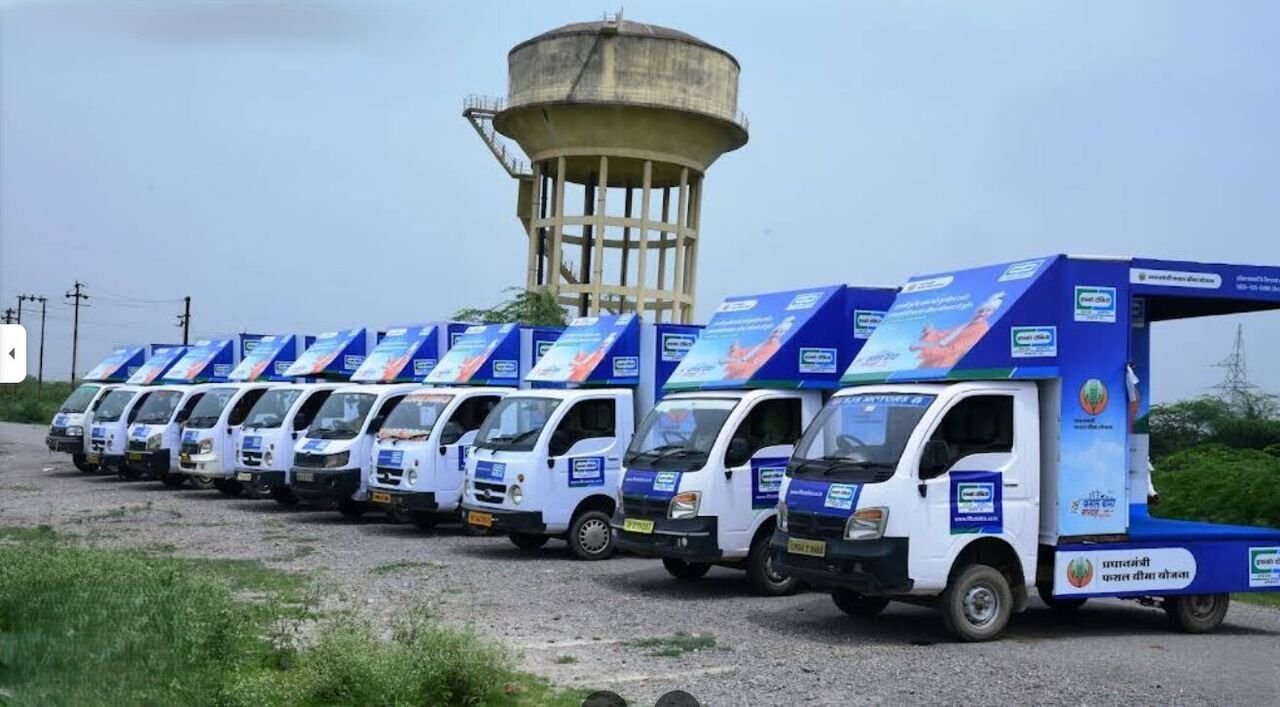 Fleet of branded mobile vans for Pradhan Mantri Fasal Bima Yojana