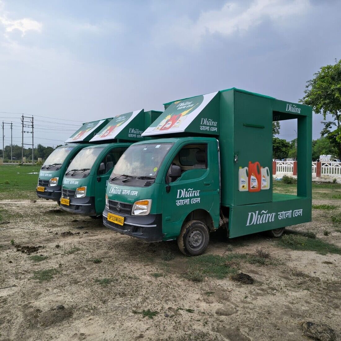 Sunrise Masala branded van with retail product display