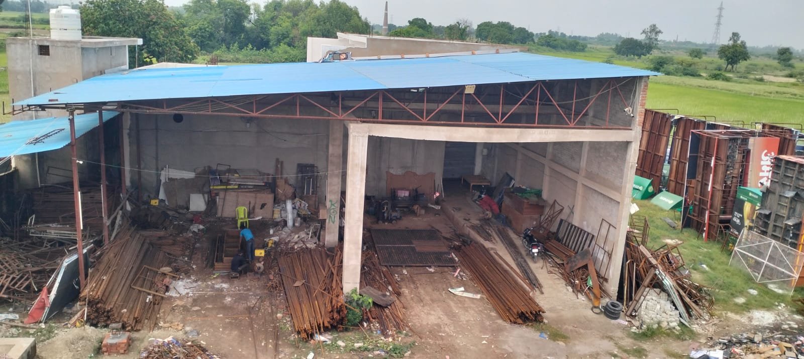 Welding and assembly work in progress at Rudra's in-house fabrication unit