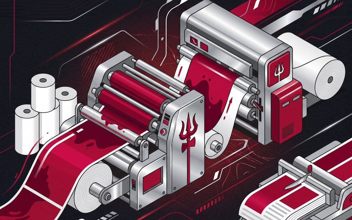 Illustration representing Rudra's in-house large-format printing line