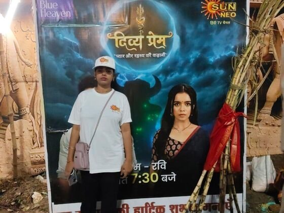 Sun Neo promoter at branded photo booth during the mela