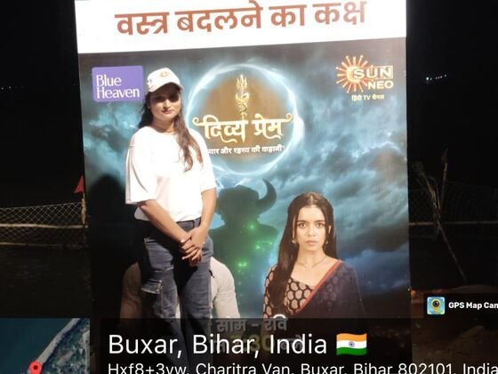 Sun Neo branded photo point at the mela in the evening